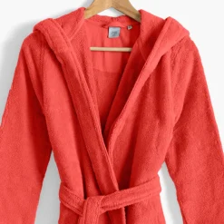 Carré Blanc Peignoir ado fille coton moelleux Julia corail|Enfant Peignoirs 10 Ans - 16 Ans