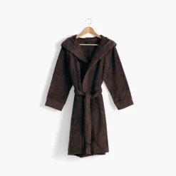 Carré Blanc Peignoir ado garcon coton moelleux Hugo ébène|Enfant Peignoirs 10 Ans - 16 Ans