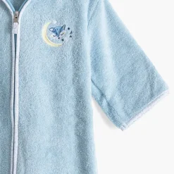 Carré Blanc Peignoir bébé coton bio à capuche zippé Illumine bleu polaire|Enfant Peignoirs 12 Mois - 10 Ans