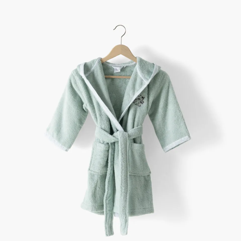 Carré Blanc Peignoir bébé coton bio Jardine amande|Enfant Peignoirs 12 Mois - 10 Ans