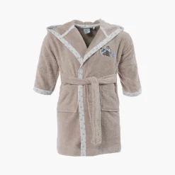 Carré Blanc Peignoir bébé coton biologique à capuche Devine lin|Enfant Peignoirs 12 Mois - 10 Ans