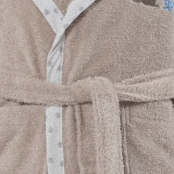 Carré Blanc Peignoir bébé coton biologique à capuche Devine lin|Enfant Peignoirs 12 Mois - 10 Ans