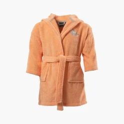 Carré Blanc Peignoir bebe coton à capuche Noisette orange|Enfant Peignoirs 12 Mois - 10 Ans