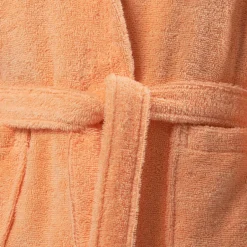 Carré Blanc Peignoir bebe coton à capuche Noisette orange|Enfant Peignoirs 12 Mois - 10 Ans