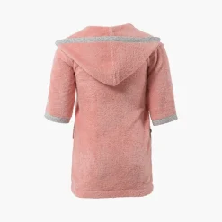 Carré Blanc Peignoir bebe coton biologique à capuche Festine rose sorbet|Enfant Peignoirs 12 Mois - 10 Ans