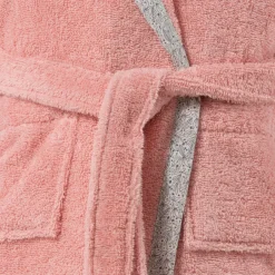 Carré Blanc Peignoir bebe coton biologique à capuche Festine rose sorbet|Enfant Peignoirs 12 Mois - 10 Ans