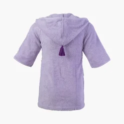 Carré Blanc Peignoir bebe coton biologique à capuche brodé Tribu parme|Enfant Peignoirs 12 Mois - 10 Ans