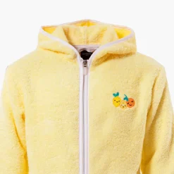 Carré Blanc Peignoir bebe coton zippé à capuche Smoothie citron|Enfant Peignoirs 12 Mois - 10 Ans