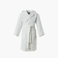 Carré Blanc Peignoir enfant bouclette de coton biologique Cocon blanc|Enfant Peignoirs 12 Mois - 10 Ans