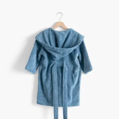 Carré Blanc Peignoir enfant coton à capuche Océanos Indigo|Enfant Peignoirs 12 Mois - 10 Ans