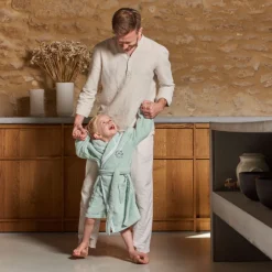 Carré Blanc Peignoir enfant coton bio Jardine amande|Enfant Peignoirs 12 Mois - 10 Ans