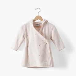 Carré Blanc Peignoir enfant coton bio cache-coeur Bienvenue nude|Enfant Peignoirs 12 Mois - 10 Ans|Nouveautés Bébénew