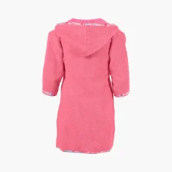 Carré Blanc Peignoir enfant coton biologique cache cœur à capuche brodé Poésie corail|Enfant Peignoirs 12 Mois - 10 Ans