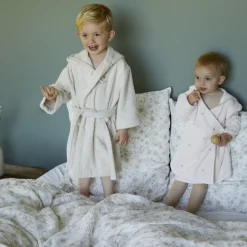 Carré Blanc Peignoir enfant coton bio Bienvenue naturel|Enfant Peignoirs 12 Mois - 10 Ans|Nouveautés Bébénew