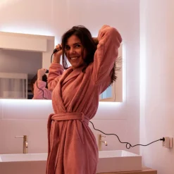 Carré Blanc Peignoir femme à capuche uni coton biologique Osmose pétale|Femme Peignoirs Femme