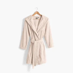 Carré Blanc Peignoir femme à capuche uni coton biologique Osmose naturel|Femme Coffrets Cadeaux|Peignoirs Femme