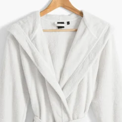 Carré Blanc Peignoir femme à capuche uni coton biologique Osmose blanc|Femme Peignoirs Femme