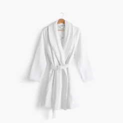 Carré Blanc Peignoir femme bouclette de coton col châle Eloges|Femme Peignoirs Femme