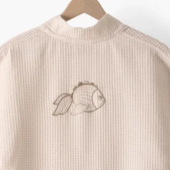 Carré Blanc Peignoir femme col kimono coton Amorgos naturel|Femme Coffrets Cadeaux|Peignoirs Femme