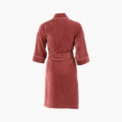 Carré Blanc Peignoir femme coton col kimono Calathéa terracotta|Femme Peignoirs Femme