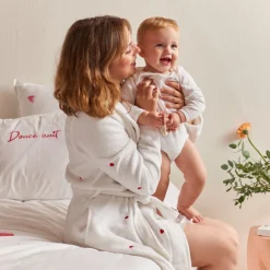 Carré Blanc Peignoir femme coton col châle Adore blanc|Femme Coffrets Cadeaux|Peignoirs Femme