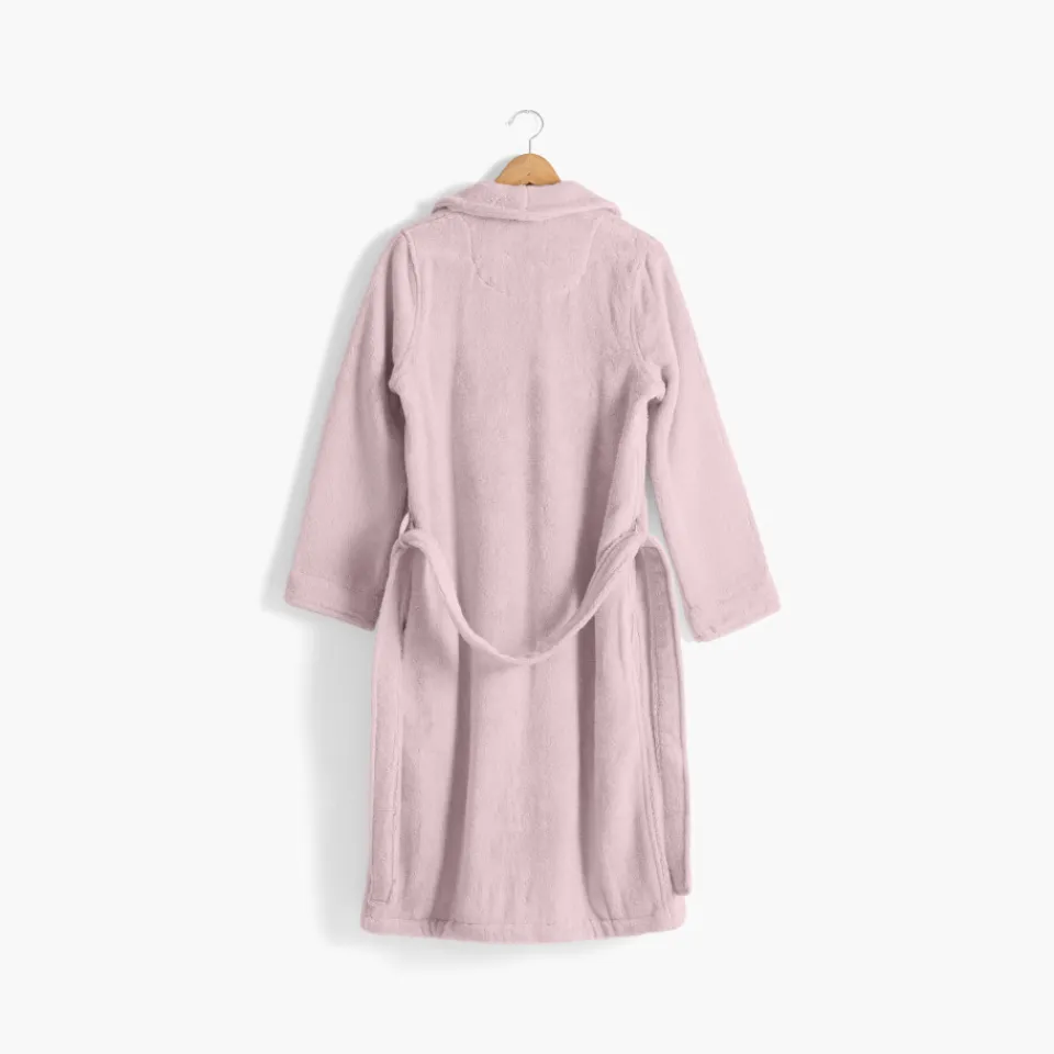 Carré Blanc Peignoir femme coton moelleux Ella poudre|Femme Coffrets Cadeaux|Peignoirs Femme