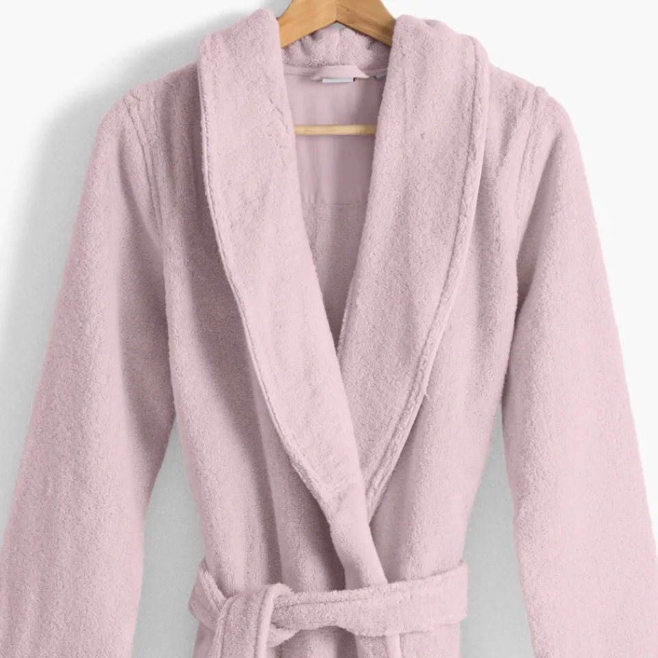 Carré Blanc Peignoir femme coton moelleux Ella poudre|Femme Coffrets Cadeaux|Peignoirs Femme