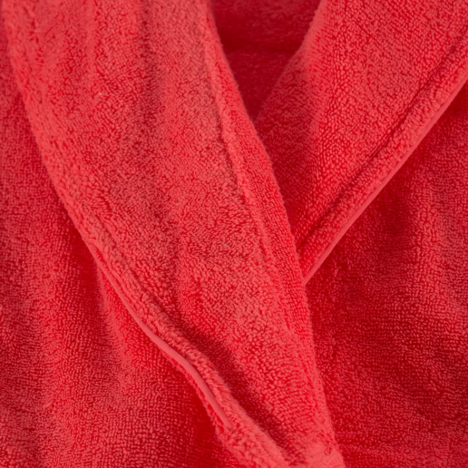 Carré Blanc Peignoir femme coton moelleux Ella corail|Femme Peignoirs Femme