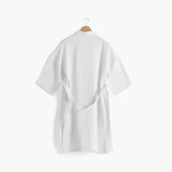 Carré Blanc Peignoir femme gaze de coton biologique Naturelle blanc|Femme Peignoirs Femme