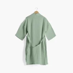 Carré Blanc Peignoir femme gaze de coton biologique Naturelle eucalyptus|Femme Coffrets Cadeaux|Peignoirs Femme