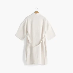 Carré Blanc Peignoir femme gaze de coton biologique Naturelle naturel|Femme Coffrets Cadeaux|Peignoirs Femme