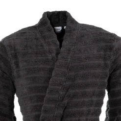 Carré Blanc Peignoir homme coton col kimono Azulejos anthracite|Homme Peignoirs Homme