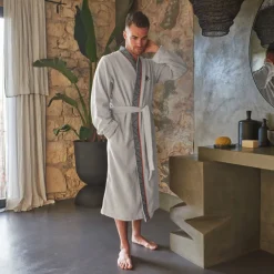 Carré Blanc Peignoir homme coton col kimono Roland-Garros 2023|Homme Peignoirs Homme