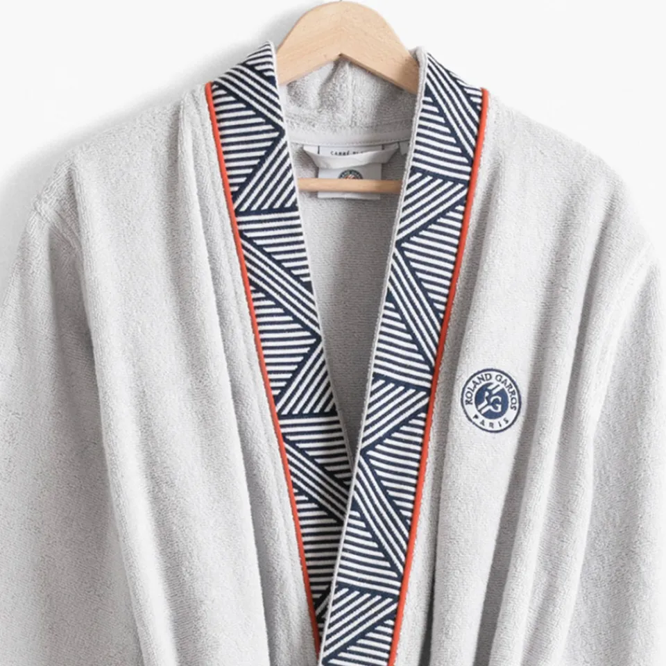 Carré Blanc Peignoir homme coton col kimono Roland-Garros 2023|Homme Peignoirs Homme
