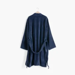 Carré Blanc Peignoir homme coton col kimono Amours marine|Homme Peignoirs Homme