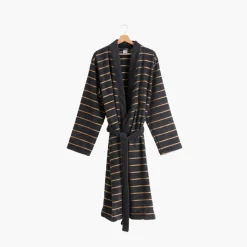 Carré Blanc Peignoir homme coton col kimono Eclipse charbon|Homme Peignoirs Homme