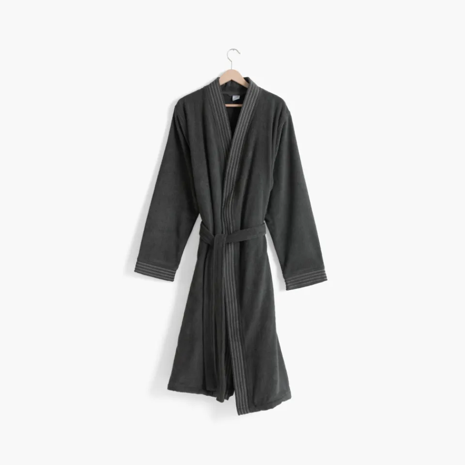 Carré Blanc Peignoir homme coton col kimono Lotus poivre|Homme Coffrets Cadeaux|Peignoirs Homme