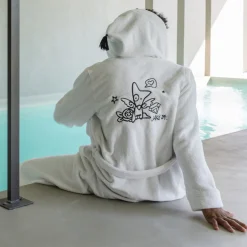 Carré Blanc Peignoir homme coton Jakè x|Homme Coffrets Cadeaux|Peignoirs Homme