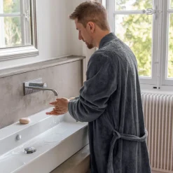 Carré Blanc Peignoir homme coton moelleux Roméo arabica|Homme Coffrets Cadeaux|Peignoirs Homme