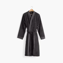 Carré Blanc Peignoir homme coton moelleux Roméo anthracite|Homme Peignoirs Homme