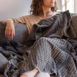 Carré Blanc Plaid Baikal anthracite|Homme Coffrets Cadeaux|Plaids Et Couvre-lits