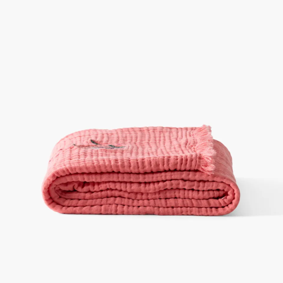 Carré Blanc Plaid gaze de coton Aruba pétale|Enfant Accessoires