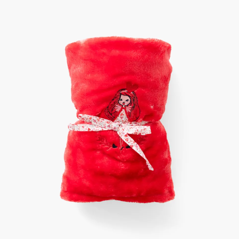Carré Blanc Plaid polaire Mes Rêves rouge tendre|Enfant Accessoires