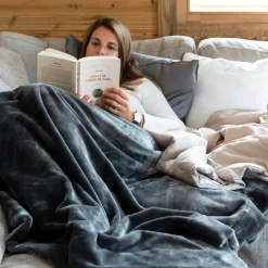 Carré Blanc Plaid polaire Oslo anthracite|Homme Coffrets Cadeaux|Plaids Et Couvre-lits