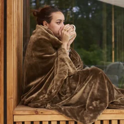 Carré Blanc Plaid polaire Oslo bronze|Homme Coffrets Cadeaux|Plaids Et Couvre-lits