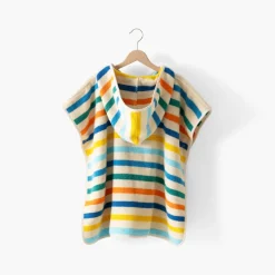 Carré Blanc Poncho coton bio Pinata|Enfant Ponchos