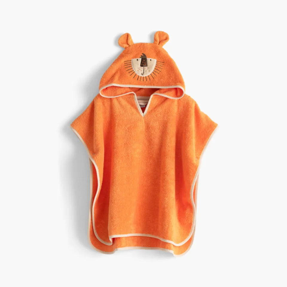 Carré Blanc Poncho enfant coton bio à capuche Safari|Enfant Ponchos