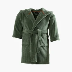 Carré Blanc Robe de chambre enfant polaire à capuche Dinotopi vert feuille|Enfant Robes De Chambre