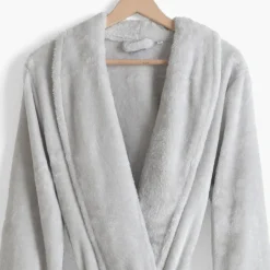 Carré Blanc Robe de chambre polaire col châle femme Equinoxe tourterelle|Femme Coffrets Cadeaux|Robes De Chambre Femme