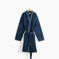 Carré Blanc Robe de chambre polaire homme col kimono Equinoxe marine|Homme Robe De Chambre Homme